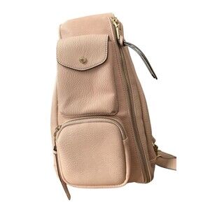 Poppy And Peonies En Route Sling Bag Vegan Backpack Purse Pebbled Pink 9 x 13"